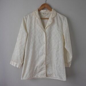 Vintage Victoria's Secret Embossed Floral Button-Up Pajama Top